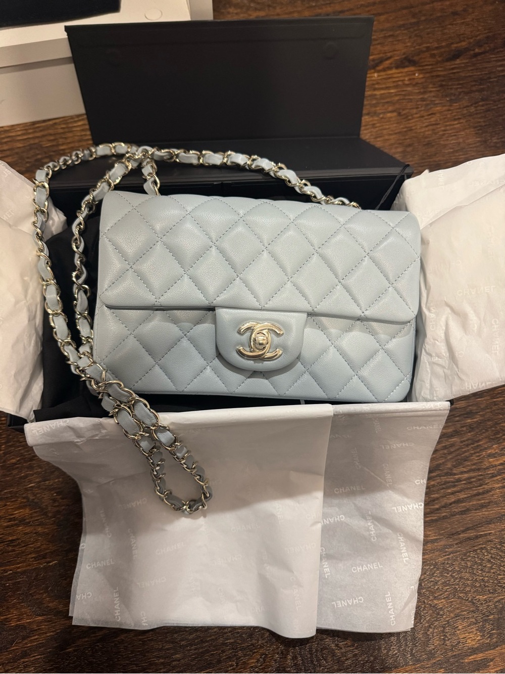 Chanel Light Blue Mini Flap NIB - Picture 3 of 6